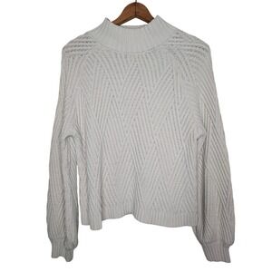 Chunky‎ Cableknit Sweater Women Small Oversized Fisherman Coastal Cream Minimal